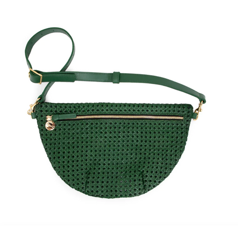 Clare V. Fanny Pack in Black Rattan