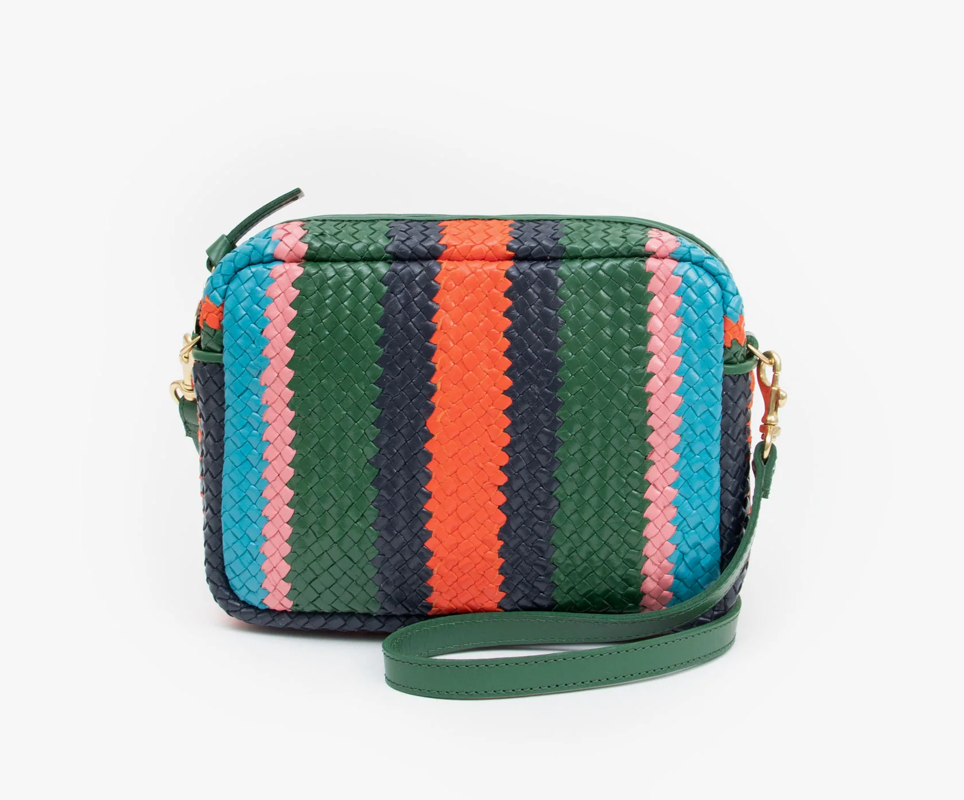 Evergreen Stripe Woven Crossbody maeree