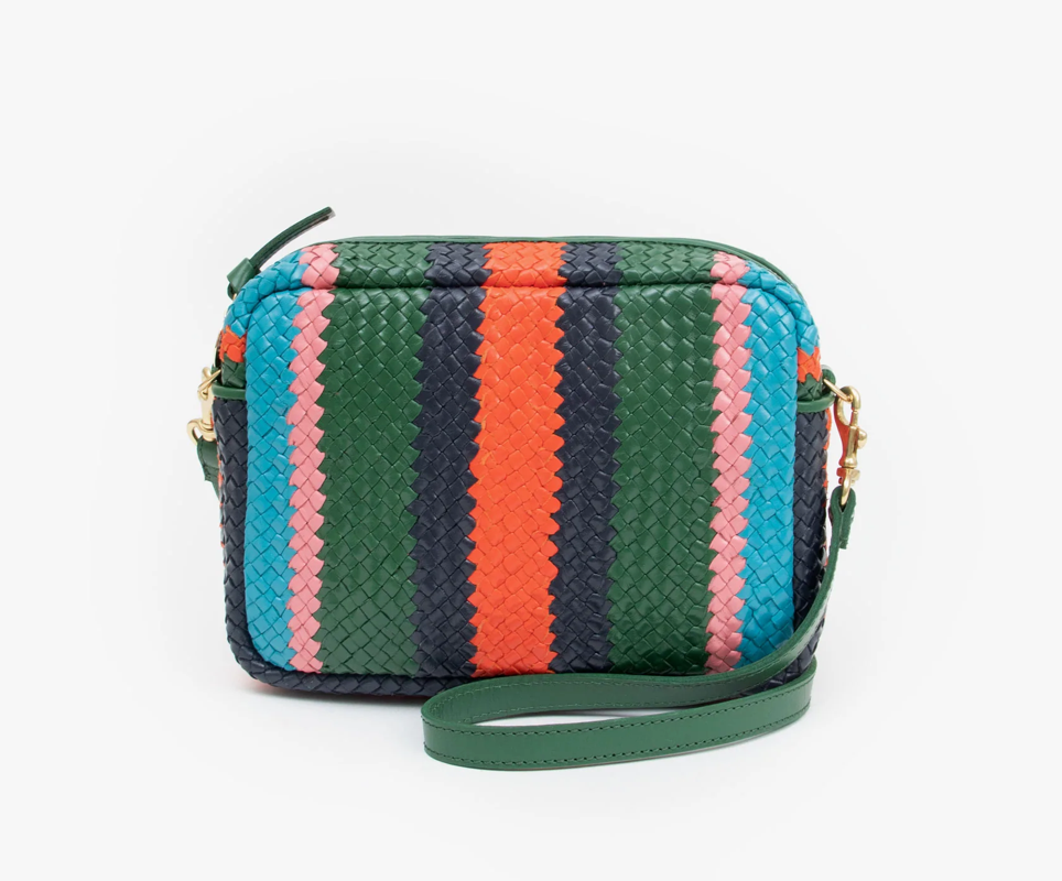 Clare V. Midi Sac Snake Embossed Leather Crossbody Shoulder