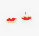 clare v red lips stud earrings at maeree