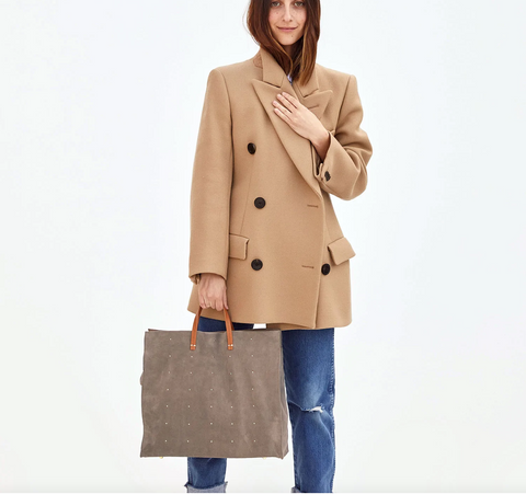 Clare V. Simple Tote - gray suede