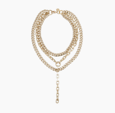 eklexic Serenity gold plated multi layered necklace at maeree