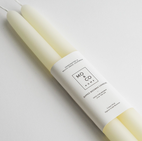 mo & Co beeswax taper candle at maeree