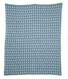 in2green recycled cotton throw blanket fin triangle design blue and teal at maeree