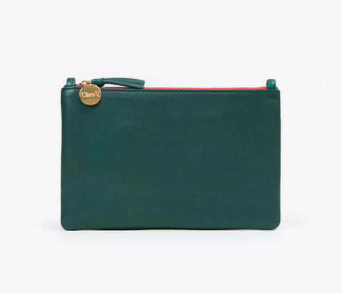 clare v deep sea green wallet clutch with tabs at maeree