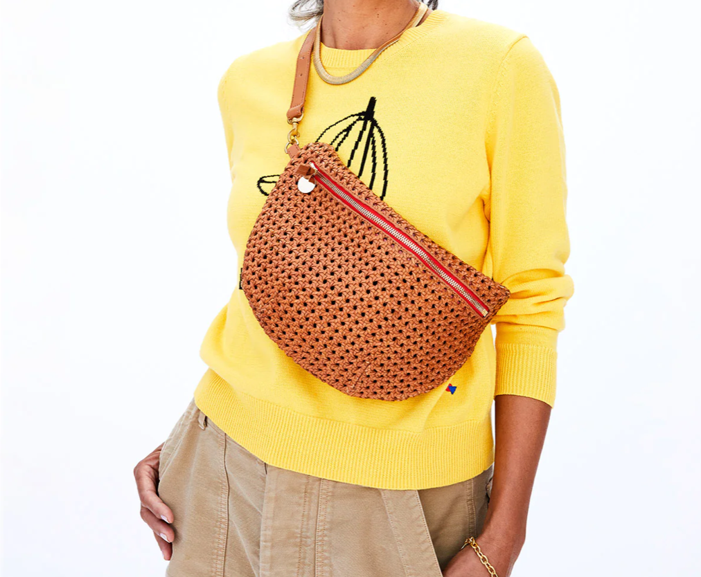 Clare V. Leather Fanny Pack in Tan Neptune