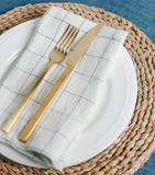 creative women linen windowpane dinner napkins at maeree