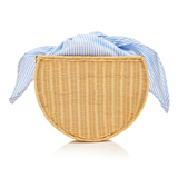 kayu dylan navy stripe wicker bag at maeree