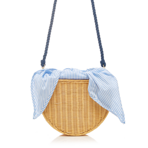 Dylan Wicker Crossbody Blue Stripe