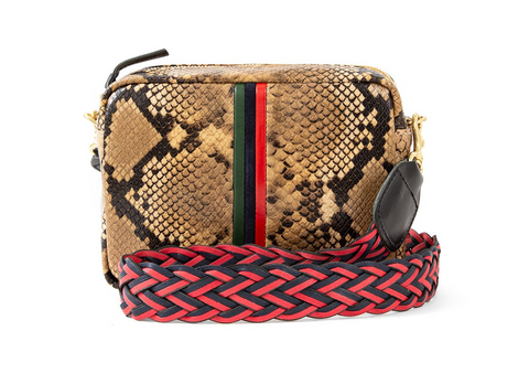 Red and Navy Braided Crossbody Strap