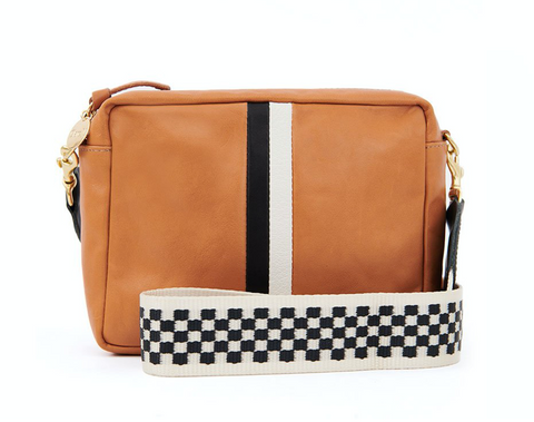 Clare V. Midi Sac Woven Leather Crossbody Bag in Cream