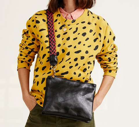 Clare V | Suede Leather Leopard Tote Bag + Crossbody Strap