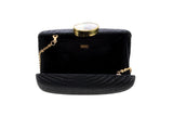 kayu black straw clutch at maeree