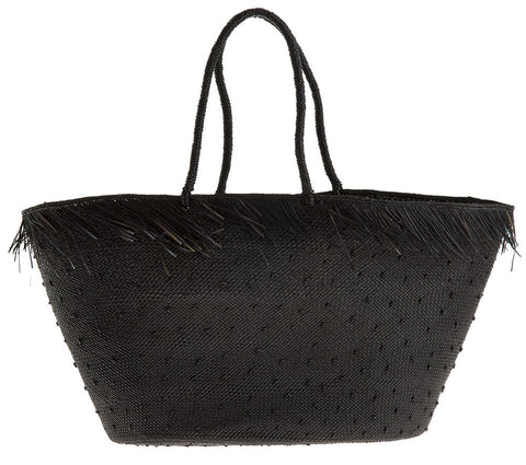 artesano brisa black knots straw bag at maeree