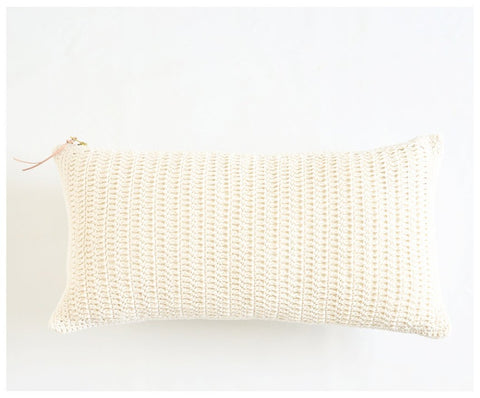 celina mancurti crochet and linen lumbar pillow