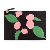 clare v flat linen clutch bougainvillea