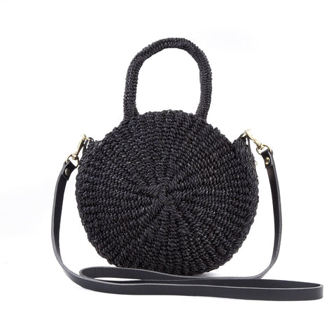 Black Woven Circle Crossbody – maeree