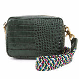 clare v loden croco midi with braided strap