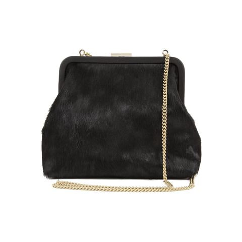 clare v flore hair on handbag maeree