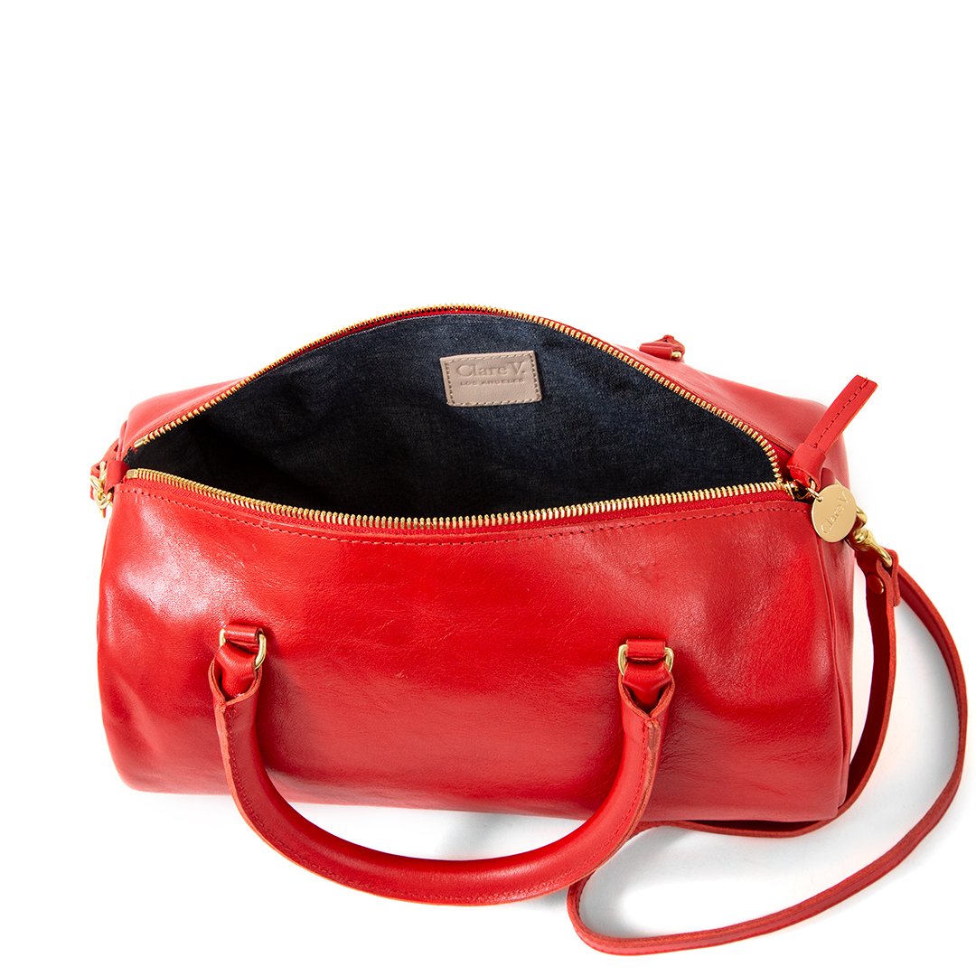 Clare V, Bags, Clare V Double Sac Bretelle In Cherry Red