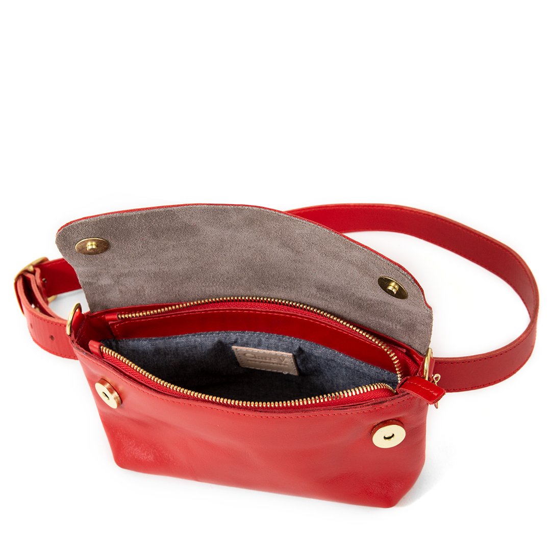 Clare V. Fanny Pack Cherry Red & Navy Checkers HB-FP-FP-100131