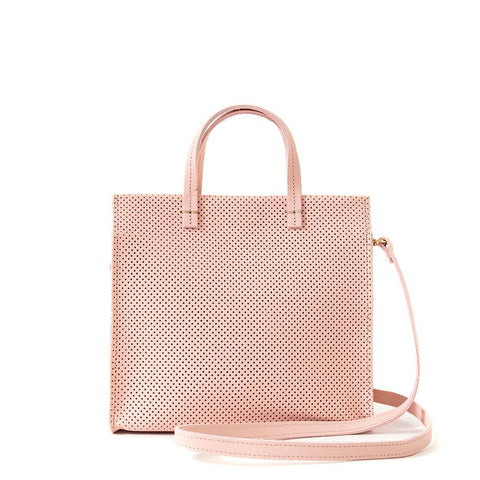 clare v simple petit tote perforated ballet leather