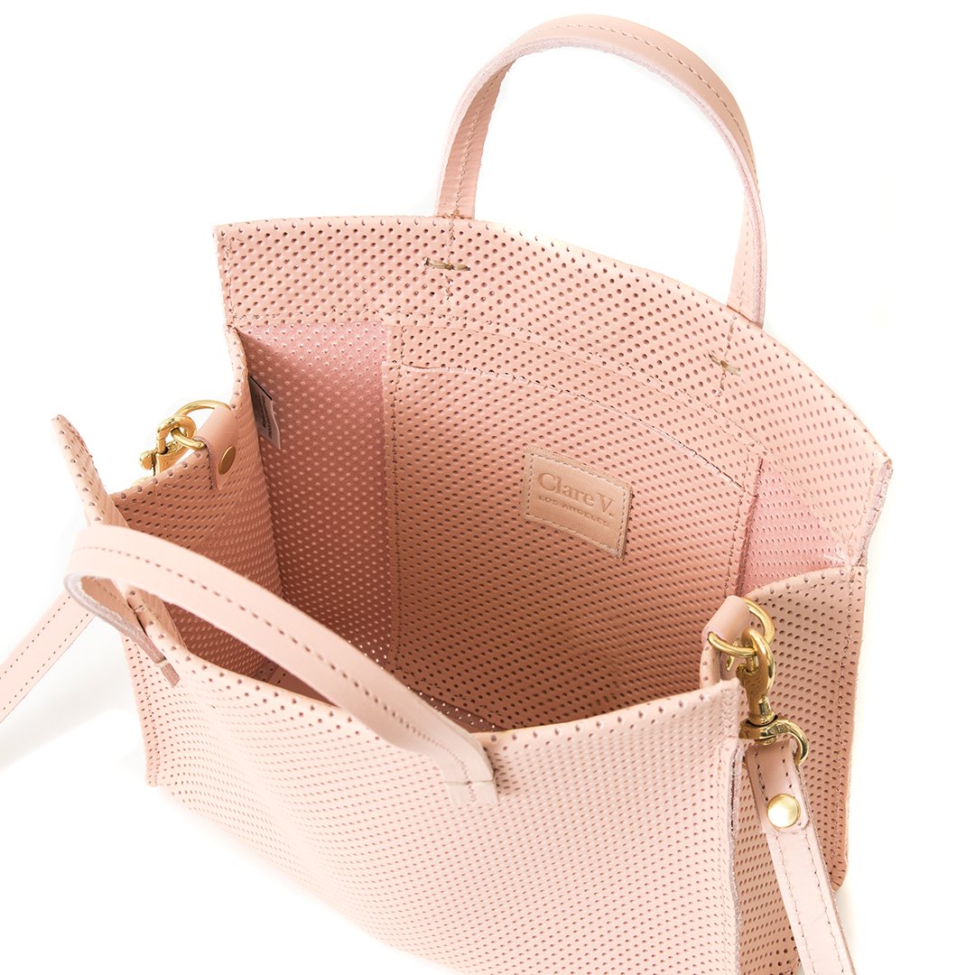 Clare V. Simple Perforated Leather Tote