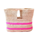 indego africa pink stripe beach basket bag at maeree