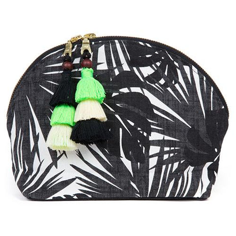 jaderibe aloha cosmetic bag clutch double tassel neon green