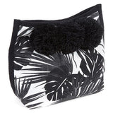jade tribe aloha cosmetic bag black and white palm print