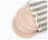 celina mancurti leather coasters at maeree
