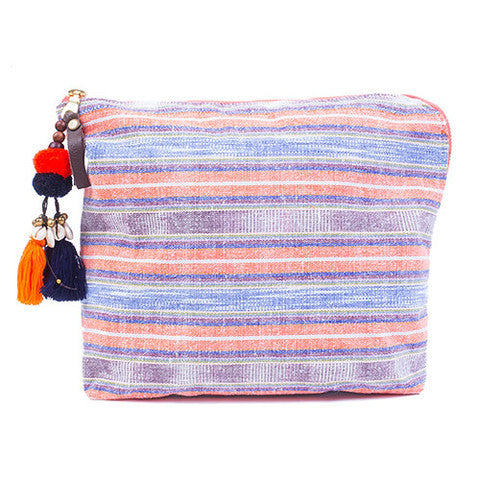 JADEtribe indigo & orange samui clutch at maeree